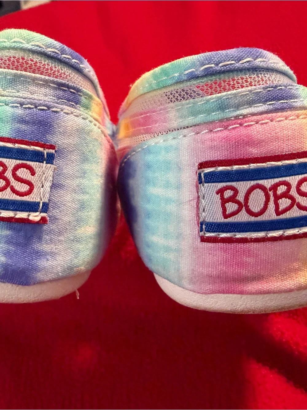 Skechers BOBS Slip-On Flats - Pastel Rainbow Tie-Dye